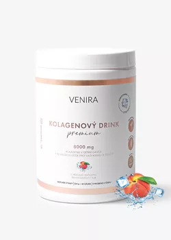 VENIRA PREMIUM kolagenový drink pro vlasy, nehty a pleť, ledový broskvový čaj, 322 g, 30 dávek