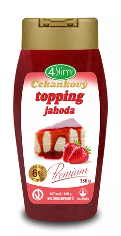 4Slim Čekankový topping jahoda 330 g